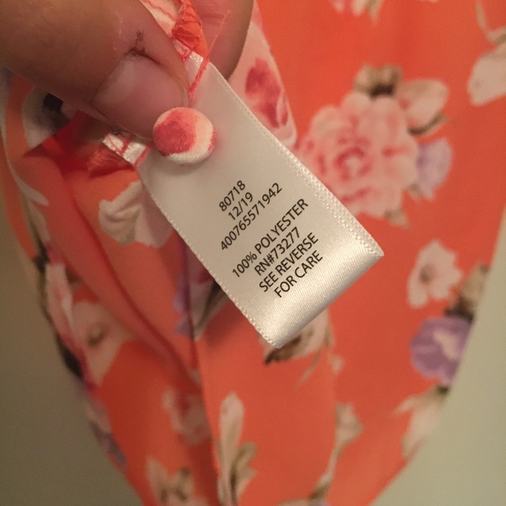 • LOCAL SALE // lauren conrad sleeveless floral coral blouse • - Picture 8 of 9